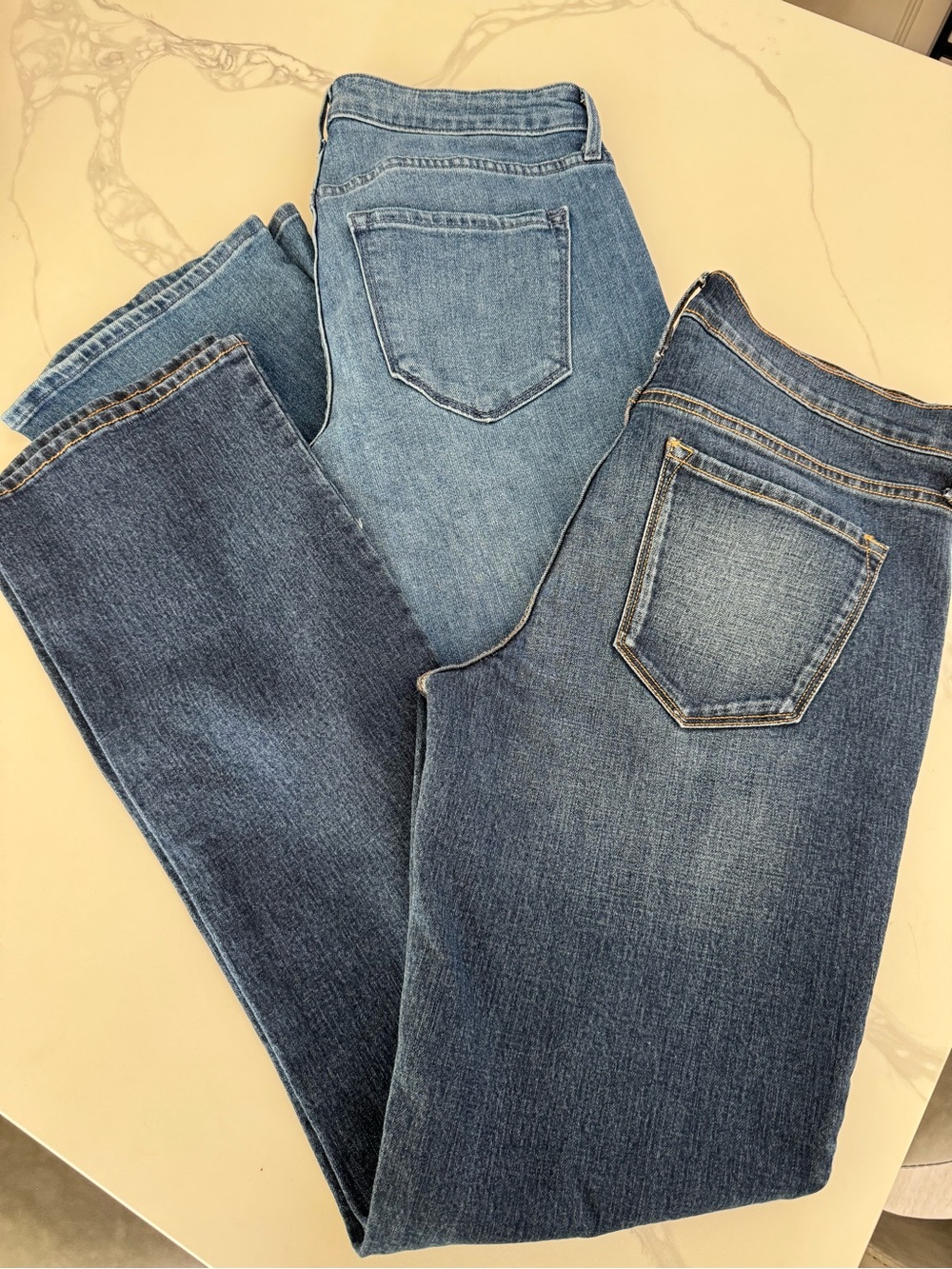 Old Navy Straight-Leg Women’s Jeans in Light and Medium Blue Washes